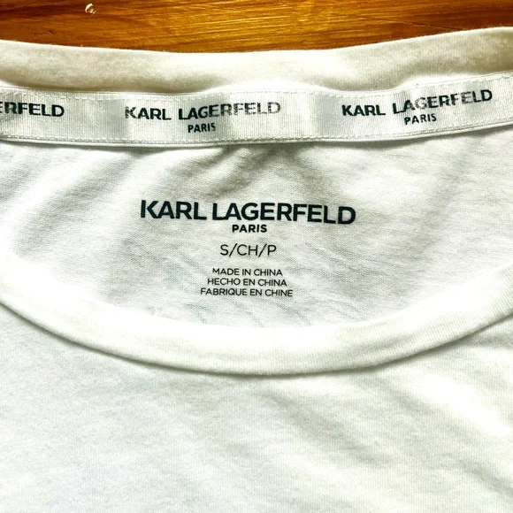 Karl Lagerfeld Small White T-shirt - Picture 3 of 4